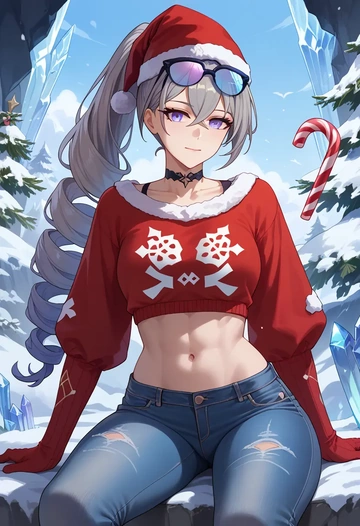 star rail,silver wolf,Christmas  - AI generated anime art